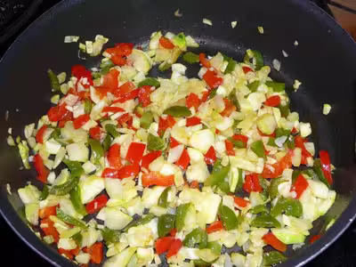 Pâtes multicolores aux légumes