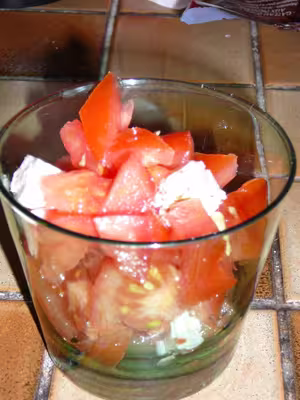 Verrines de tomates à la féta