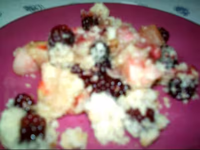 Crumble pomme-mûres et pommes-rhubarbe