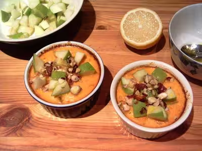 Flans de potiron à la granny smith et aux noisettes