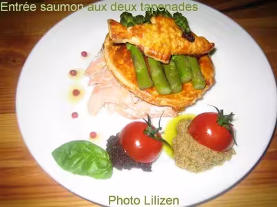 Saumon aux deux tapenades