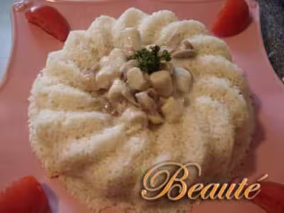 Couronne de riz et sa garniture au ris de veau