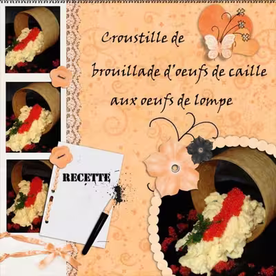 Croustille de brouillade d'oeufs aux oeufs de lomp
