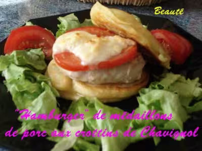 WW: Hamburger de médaillons de porc au crottin de chavignol