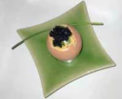 Scrambled eggs à la coque et caviar