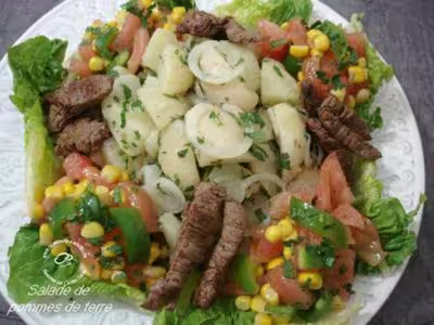 Salade de pommes de terre et crudités par jouhayna