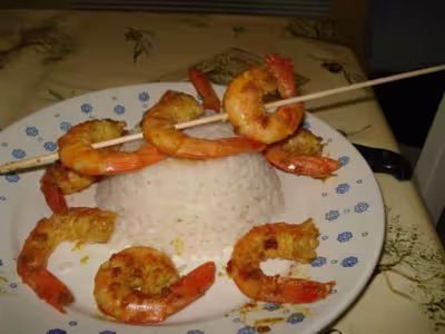 Brochettes de crevettes au gingembre