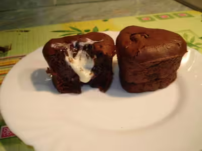 Fondant choco noir coeur coulant choco blanc par cristelle3072