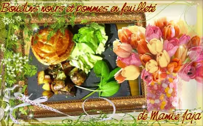 Boudins noirs et pommes en feuilleté