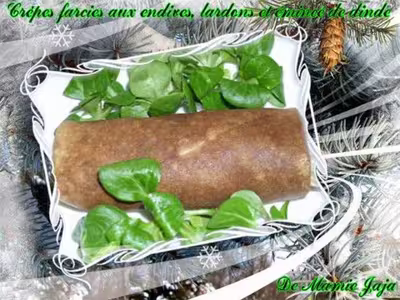 Crêpes farcies aux endives, lardons et dinde