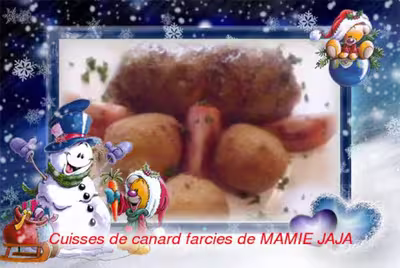 Cuisses de canard farcies aux champignons et lardons