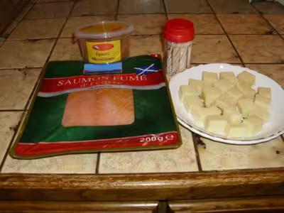Duo de saumon sur gruyère aux épices mexicaines