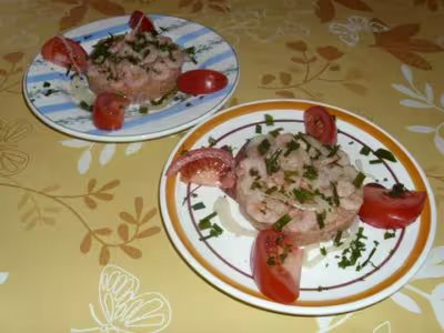 Médaillons de saumon aux crevettes