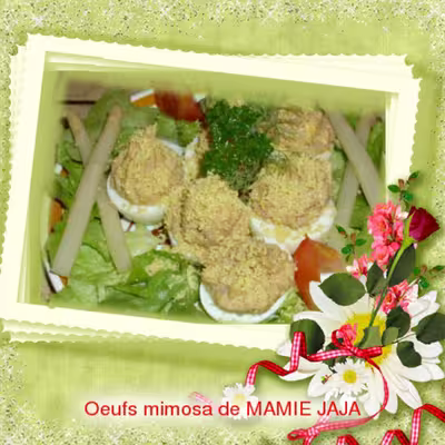 Oeufs mimosa et sa garniture