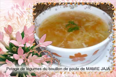 Potage de légumes au bouillon de poule