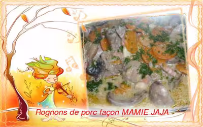 Rognons de porc aux carottes, lardons et champignons