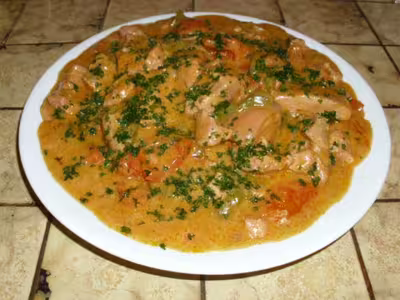 Sauté de porc en sauce