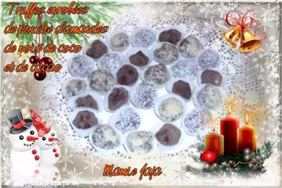 Truffes au cacao, amandes et noix de coco