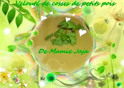 Velouté de cosses de petits pois