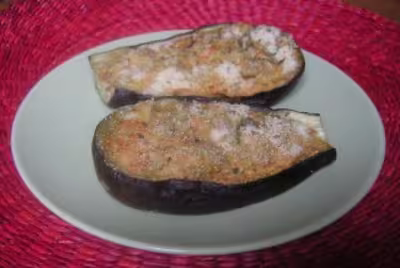 Aubergines farcies au micro-ondes par annabarcelone