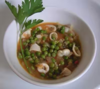 Petit pois aux sèches par annabarcelone