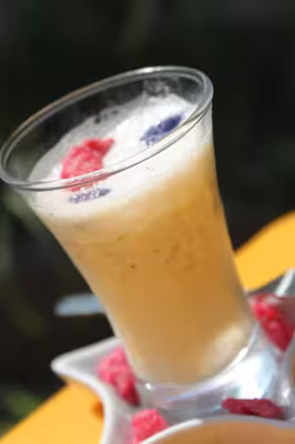 Milk shake aux fleurs cristallisées