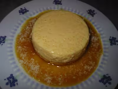Recette Thermomix: Flan coco au coulis de mangue par Andrée