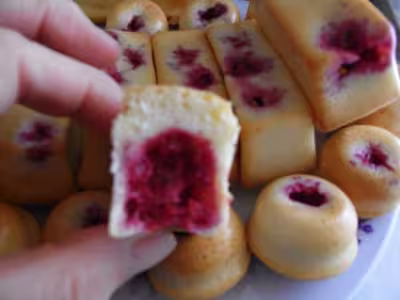 Thermomix:Mini-cakes et bouchées light aux framboises photos