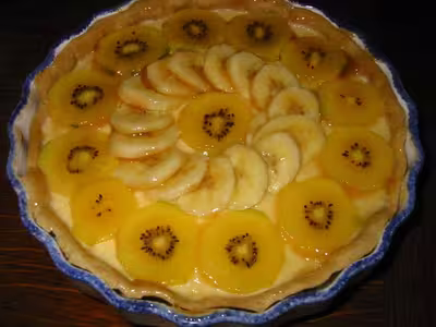 Recette Thermomix:Tarte aux kiwis, bananes et fraises