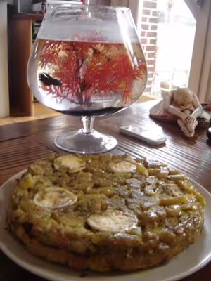 Thermomix. Tatin de courgettes,pesto,fromage de chèvre