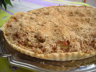 Tarte à la rhubarbe et son streusel de Pierre-Hermé