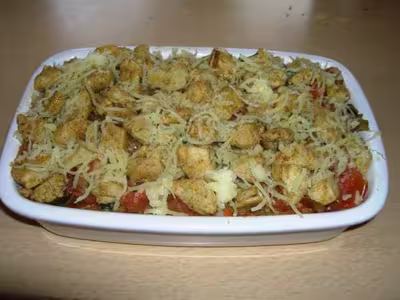 Gratin de couscous aux légumes et poulet