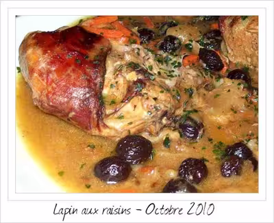 Lapin aux raisins et moutarde