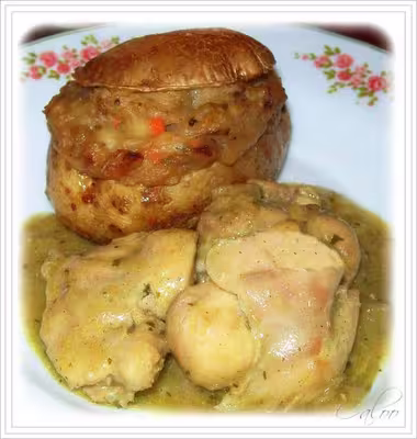 Pommes de terre farcies au stoemp d'endives