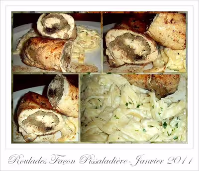 Roulades de dinde façon pissaladière