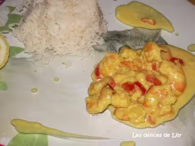 Crevettes curry au lait de coco