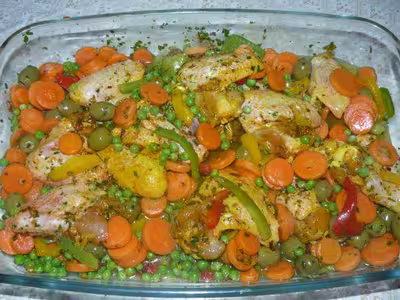 Ailes de poulet et ses petits légumes