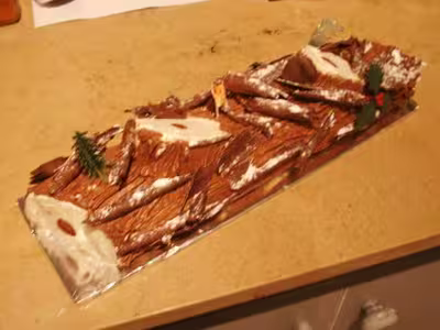 Bûche avec ganache légère en chocolat