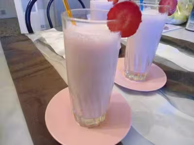 Smoothie banane et fraises