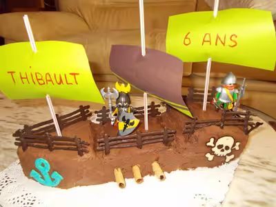 Gâteau pirate aux meringues et chocolat