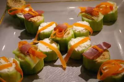 Concombres farcis aux rillettes de saumon