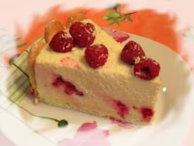 Bavarois au chocolat blanc et aux framboises