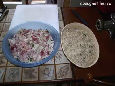 fabrication de saucisson à l'ail et andouille