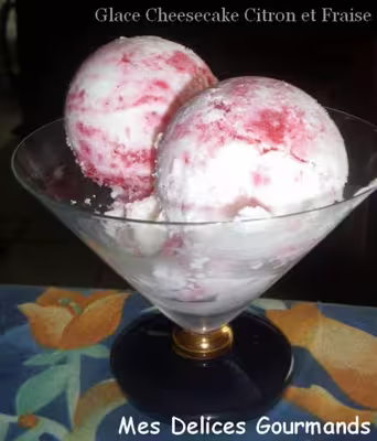 Glace citronnée aux fraises