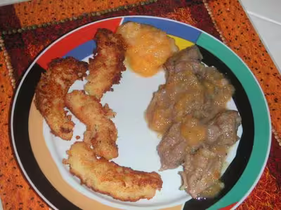 Rôti de veau aux poires et mangues