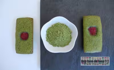 Financiers the vert matcha et framboises