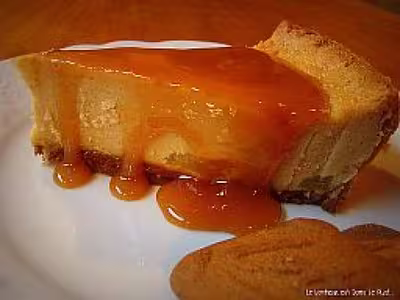 Cheesecake spéculoos-poires et carambars
