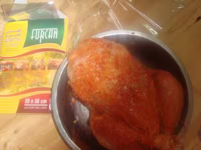 Poulet farci au riz