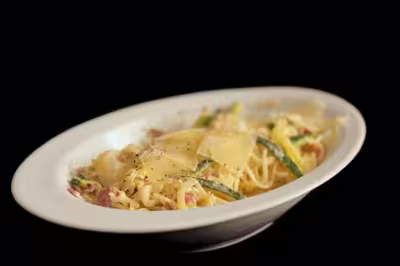 Carbonara courgette et  jambon de parme