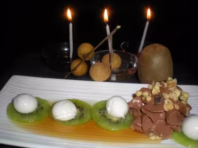 Fromage blanc aux kiwis et mousse chocolat